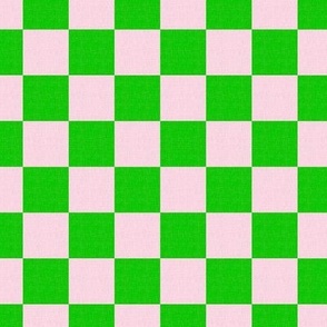 Companion pattern. Light green checkerboard on a pink background