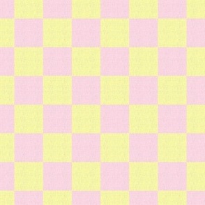 Companion pattern. Yellow checkerboard on a pink background