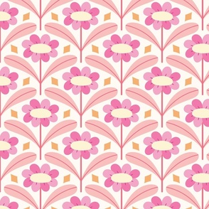 Cute flower art deco pattern