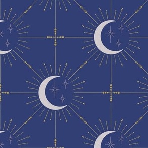 Sun, Moon & Stars - Blue Block 6in