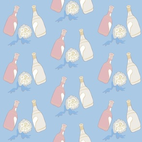 _Champagne_And_Flowers-_Blue
