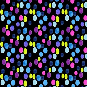 Blue-pink-lime ovals in black