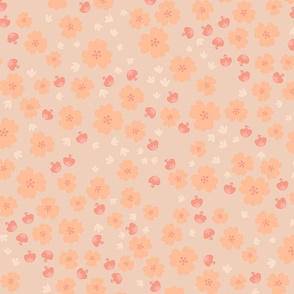 Floral Pattern in peach fuzz color palette