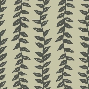 Elegant Botanical Stripes  Green 8.99x8.99