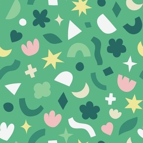 Cute abstract floral elements pattern