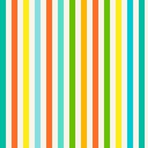  Medium//Colorful, vibrant stripes in cherry red, turquoise, bright yellow, golden marigold and green