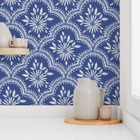 Large/Modern and simple,   neutral geometric wallpaper in  Navy Blue