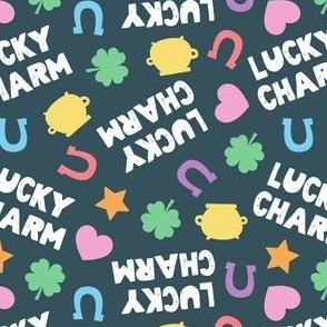 Lucky Charm - Fun St. Patrick's Day - dark blue - LAD24