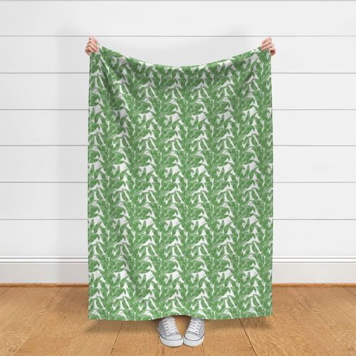 Banana Cabana | Light Green Tropical Palm Fronds and Banana Leaves