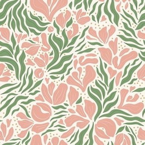 untamed garden - pink and cream - small
