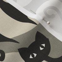 cats on dots background - grey khaki