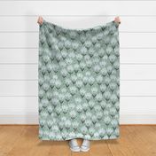 Sage Flower Patch - sage floral fabric, baby girl fabric, green flower fabric, summer baby print – Large scale