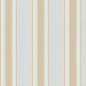 Ticking Stripe (Medium) - Shaker Beige and Soft Chamois on Wickham Gray  (TBS211)