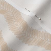 Trailing wavy kelp in tan on cream white with wider spacing - small - for coastal chic