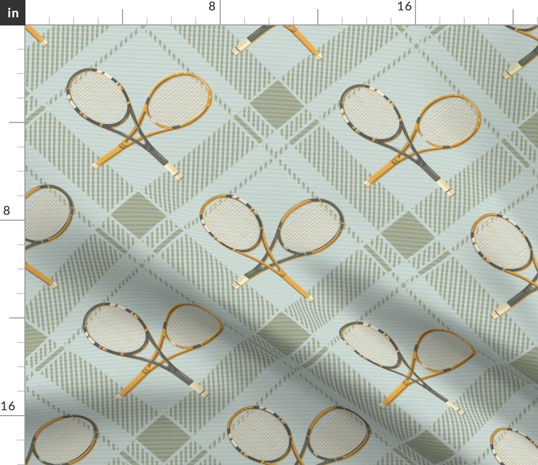 vintage tennis country club plaid in green