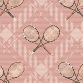 vintage tennis country club plaid in pink