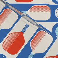 Retro Pickleball in Red, White and Blue