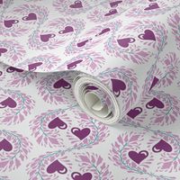 Heart Wreath Chain - 3207 medium // lavender purple teal