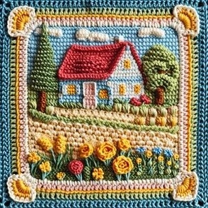 Colorful Cozy Crochet Cottage Farm