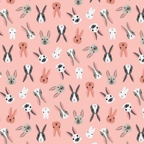 Easter Bunny Rabbits pink - 1 inch Tossed