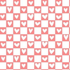 Checkerboard Hearts red