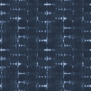 (M) Soft texture of Shibori squares - navy blue