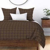Rustic Brown and Gold Print with Elegant Geometric  Abstract Shapes