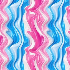 Transcendent Waves - Trans Pride Fluid Marble Fabric Design