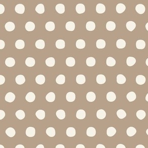 Polka dots in light creme and chocolate brown