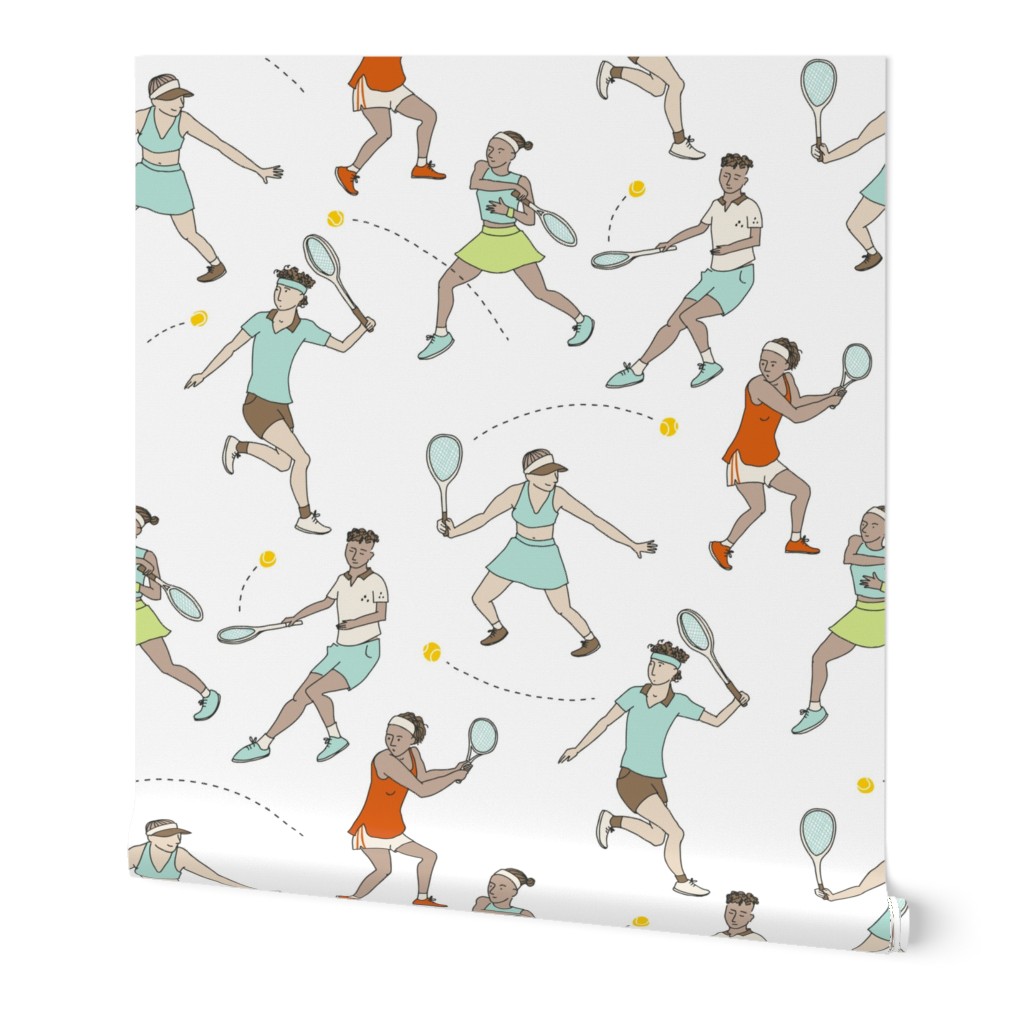 Playing Tennis - Multi Colored