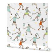 Playing Tennis - Multi Colored