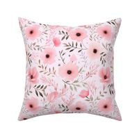 Blush Petal Whispers - Soft Pink Floral Fabric Design