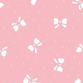 Vintage Ditsy Bows + Polka Dots in Powder Pink