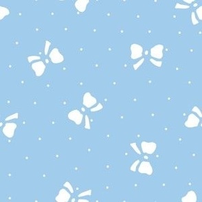 Vintage Ditsy Bows + Polka Dots in Powder Blue