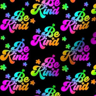 Bigger Be Kind Rainbow Letters Black
