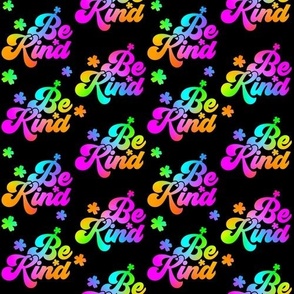 Bigger Be Kind Rainbow Letters Black