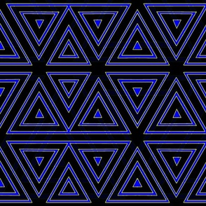 Triangle Hex Geometric Pattern In Black and Blue