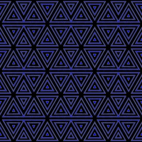 Triangle Hex Geometric Pattern In Black and Blue Small