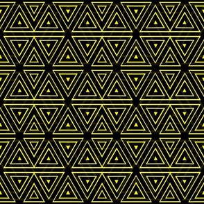Triangle Hex Geometric Pattern In Black and Gold Small