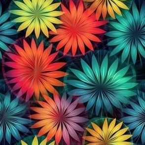 Abstract Floral Pom Poms