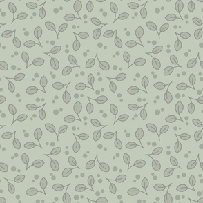Entwined in Leaves - Sage Green Background - Medium - 1 inch leaf