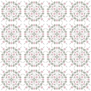 Entwined Dusky Pink - Small - 4 inch square pattern 