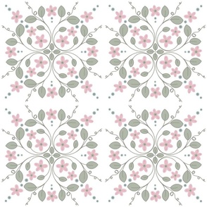 Entwined Dusky Pink - Medium - 8 inch square pattern
