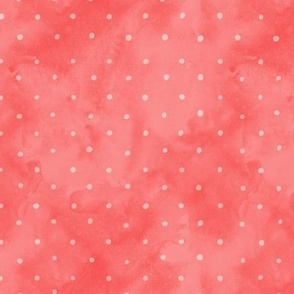 Georgia Peach Pink Watercolor Polka Dots