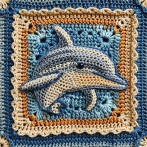 Colorful Crochet Blue Dolphin