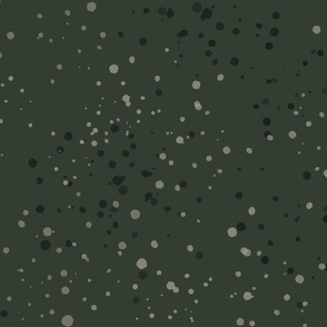 Polka Dot Speckled Green Black White (Large Scale)