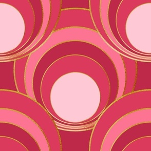 Viva magenta 70s mod circles pattern - Disco Dreams collection