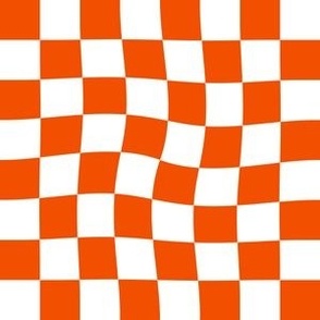 Orange Wavy Checkered Flag  / Motocross Orange Checks