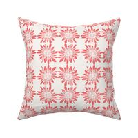 (S) Single Protea Flower Coral on Ivory