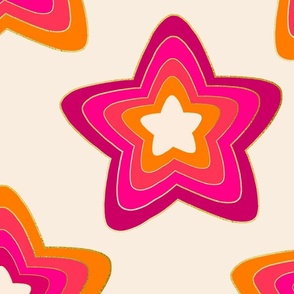 pink and orange retro disco stars - Disco Dreams collection 